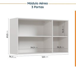 Cozinha Modulada 4 Peças sem Tampo 3 Aéreos 5 Portas e 1 Balcão Ipanema CabeCasa MadeiraMadeira - 13