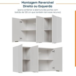 Cozinha Modulada 4 Peças sem Tampo 3 Aéreos 5 Portas e 1 Balcão Ipanema CabeCasa MadeiraMadeira - 14