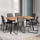 Ver imagem 1 de Conjunto Sala de Jantar 6 Cadeiras Parma Carraro Nogal e Preto
