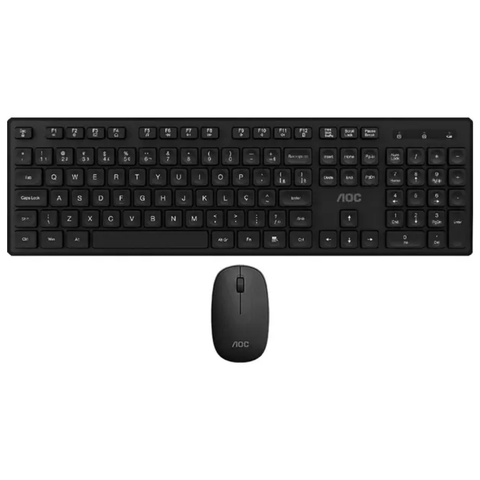 Kit Teclado e Mouse sem Fio Aoc Km300 5v 300ma Cor Preto