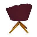 Ver imagem 4 de Poltrona Decorativa Pétala Pés Madeira Giratório Suede Bordô - Ds Estofados