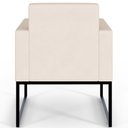 Ver imagem 3 de Kit 2 Poltronas Decorativas para Sala Recepção Base Fixa de Metal Helô L02 Suede Bege - Lyam