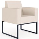 Ver imagem 5 de Kit 2 Poltronas Decorativas para Sala Recepção Base Fixa de Metal Helô L02 Suede Bege - Lyam