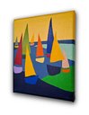 Ver imagem 7 de Mini Quadro Minimalista Figurativo de Lindos Barcos em Acrílico Pitado a Mão