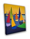 Ver imagem 5 de Mini Quadro Minimalista Figurativo de Lindos Barcos em Acrílico Pitado a Mão