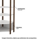 Ver imagem 2 de Estante de Canto AZ1020 com 5 Prateleiras - Branco/Nogal