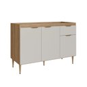Ver imagem 4 de Armário Balcão 3 Portas 1 Gaveta 120cm Veneza Modulada Bege/Mel/Arenas