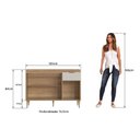 Ver imagem 5 de Armário Balcão 3 Portas 1 Gaveta 120cm Veneza Modulada Bege/Mel/Arenas