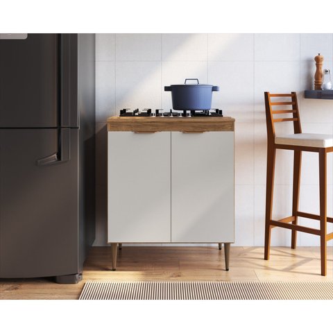 Armário Balcão para Cooktop 2 Portas 70cm Veneza Modulada Bege/Mel/Arenas