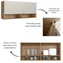 Ver imagem 6 de Armário Aéreo 1 Porta Basculante 2 Nichos 120cm Veneza Modulada Bege/Mel/Arenas
