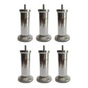 Ver imagem 1 de Kit com 6 Pés para Cama Box ou Baú Plástico Ultra Resistente Varian Cromado 13cm Altura