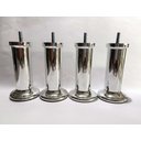 Ver imagem 6 de Kit com 6 Pés para Cama Box ou Baú Plástico Ultra Resistente Varian Cromado 13cm Altura