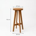 Ver imagem 4 de Conjunto Bistrô Mesa Alta Redonda 80cm e 4 Banquetas Madeira Maciça Área Externa – Arveni