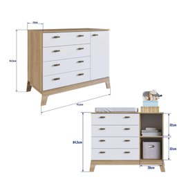 Kit Quarto Bebês Gêmeos Completo com Berços 3 em 1 Itapua Fm039 Completa Móveis - 8 Kit Quarto Bebês Gêmeos Completo com Berços 3 em 1 Itapua Fm039 Completa Móveis - 8