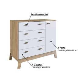 Kit Quarto Bebês Gêmeos Completo com Berços 3 em 1 Itapua Fm039 Completa Móveis - 5 Kit Quarto Bebês Gêmeos Completo com Berços 3 em 1 Itapua Fm039 Completa Móveis - 5