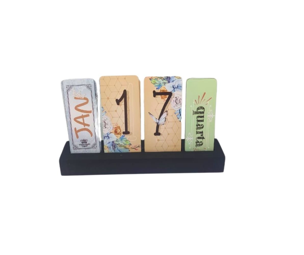 Calendário de Mesa Mdf Plaquinhas Serenas Minimalista Bonita Zenir&dizar Calendario Decorativo, Cale
