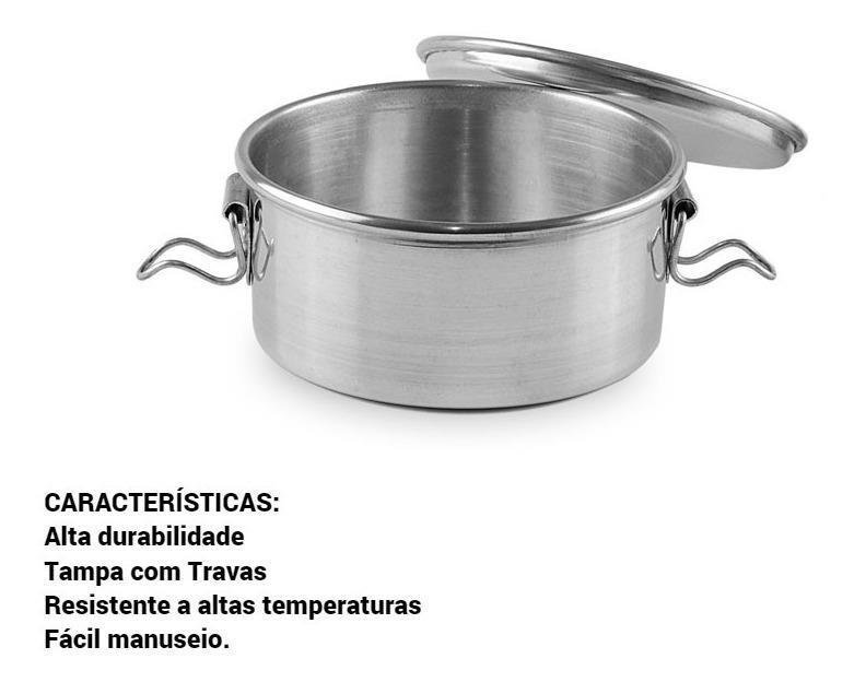 Marmita Alumínio Mini Pequena Redonda Nº 10 com Trava 400ml - 3