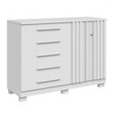 Ver imagem 2 de Cômoda Bella 2 Portas 5 Gavetas 100% Mdf Ripado Branco - Acp Móveis