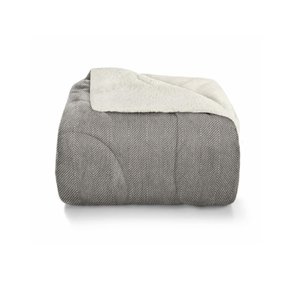Cobertor Sherpa Casal 220 x 235cm Chevron Hedrons