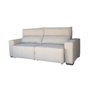 Sofá Estofado Macio Retrátil Reclinável em Boucle 2 Lugares:castanha