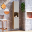 Ver imagem 1 de Armário Paneleiro 2 Portas 1 Nicho 35cm Veneza Modulada Bege/Mel/Arenas