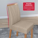 Ver imagem 7 de Conjunto Sala de Jantar Mesa Easy Tower 170x90cm Mdf/vidro com 6 Cadeira Armoni Linho Bege Amendoa/