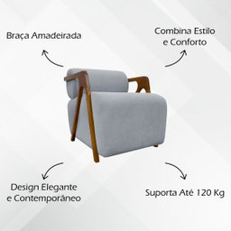 Poltrona Decorativa para Sala Moderna Chloe Bouclê Persa Premium Cores - 8