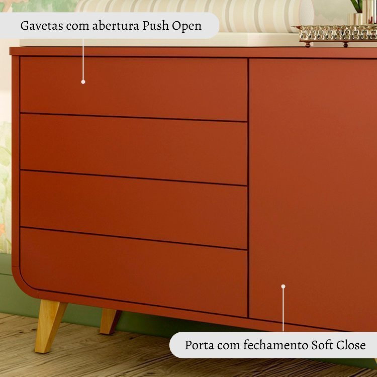 Quarto de Bebê Completo Berço 2 em 1 com Cômoda 4 Gavetas 1 Porta e-Galaxy Espresso Móveis - 13