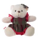 Ver imagem 1 de Boneco de Natal Urso Menina Sentada Verde e Vermelho 20cm