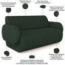 Ver imagem 4 de Sofá 2 Lugares Sala Living Orgânico 168cm Fávara K01 Veludo Verde - Lyam Decor
