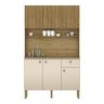 Armário de Cozinha Compacta 6 Portas 1 Gaveta Style - Freijó/vanilla/cp-ripado Freijó - 7