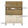 Armário de Cozinha Compacta 6 Portas 1 Gaveta Style - Freijó/vanilla/cp-ripado Freijó - 5