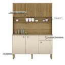 Ver imagem 5 de Armário de Cozinha Compacta 6 Portas 1 Gaveta Style - Freijó/vanilla/cp-ripado Freijó