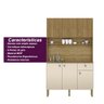 Armário de Cozinha Compacta 6 Portas 1 Gaveta Style - Freijó/vanilla/cp-ripado Freijó - 6