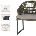 Ver imagem 4 de 1 Cadeira Noronha Aluminio Micro Pintura Preta, Tr. Telinha Corda Nautica Verde Militar, Estofado -