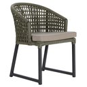 Ver imagem 1 de 1 Cadeira Noronha Aluminio Micro Pintura Preta, Tr. Telinha Corda Nautica Verde Militar, Estofado -