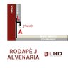 Rodapé Invertido Modelo J Alumínio Branco Fosco Altura 4cm Comprimento 3m - 6