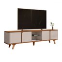 Ver imagem 1 de Rack para Tv até 60 Polegadas Roma 4 Portas 1 Prateleira com Vidro Cedro/off White - Casa D