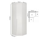 Ver imagem 3 de Guarda-Roupa Modulado de Canto Oblíquo 1 Porta 100% MDF Cairo Branco/Neve