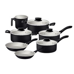 Jogo de Panelas Tramontina Linz 7 Peças em Alumínio Antiaderente Starflon Max Preto - 1