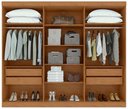 Ver imagem 6 de Guarda-Roupas Casal Bertha 6 Portas 4 Gavetas sem Espelho com Pés - Lp - Rei de Casa Amendoa Clean