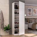Ver imagem 1 de Sapateira Lia 1 Porta 5 Prateleiras 100% Mdf Branco - Pnr Móveis