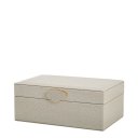 Ver imagem 1 de Caixa em Mdf com Revestimento em Pu Cinza e Dourado P 23x15x9cm