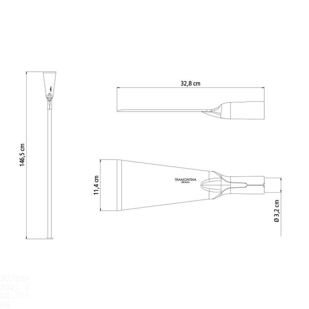 Cavadeira Reta Tramontina em Aço com Cabo Metálico 120 Cm e Socador Tramontina - 2