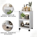 Ver imagem 6 de Carrinho Multiuso com Rodinhas Bar Aparador Organizador Com 3 Prateleiras