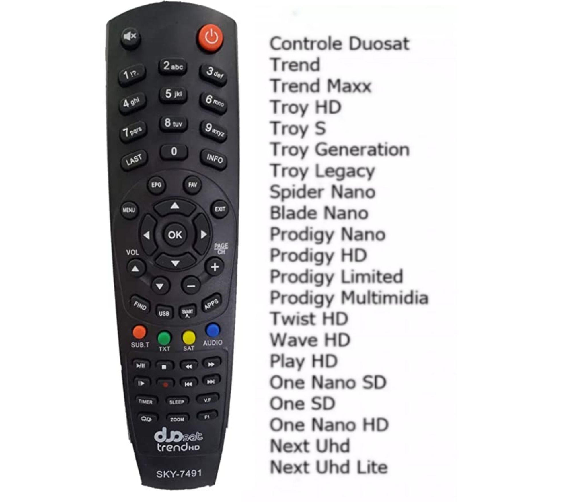 Controle Remoto Para Receptor Duosat Trend Hd Sky-7491 - 3