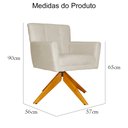 Ver imagem 5 de Poltrona Decorativa Onix Pés Giratório de Madeira Suede Bege - DS Estofados