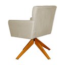 Ver imagem 4 de Poltrona Decorativa Onix Pés Giratório de Madeira Suede Bege - DS Estofados