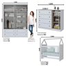 Quarto de Bebê Completo Americano Berço/Cômoda/Guarda Roupa  - 5
