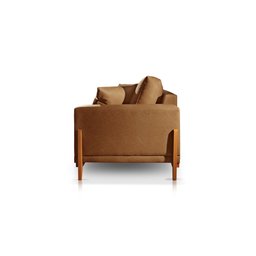 Sofá 2 Lugares Fixo Living Bellagio Couro Caramelo 1,9m - 3